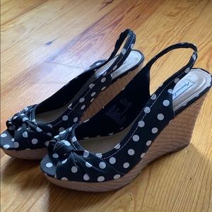 American Eagle Polka Dot Wedges